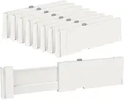 Vtopmart Drawer Dividers for Clothes 8 Pack, Adjustable 4" High Expandable from 11.6"-17" Dresser Drawer Organizer, Plastic Drawers Separators for Dresser, Baby Clothes, Kitchen and Office Storage