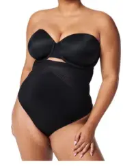 Spanx Thinstincts High Waist Shaping Thong: Size S: Black #10401R (77)
