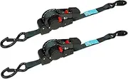 ENJ 2-Pack Automatic Tie Down Strap (2.5 cm x 3.5 m), Retractable Ratchet Strap, Ratchet Tie Down Strap for Motorcycles, Boats, ATVs, Utvs. W.L.L: 317 kg/B.S:952 kg