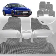 6D Diamond Car Floor Mats for Hyundai i30 N 2021-Current Sedan-Full Set-Grey-Outback GT