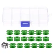 18pcs Aluminum Bobbins W Bobbin Case for Lockstitch Sewing Machine, Green
