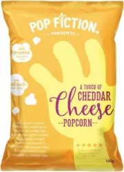 J.C.'S QUALITY FOODS Pop Fiction a Touch of Cheddar Cheese Popcorn, 100 G