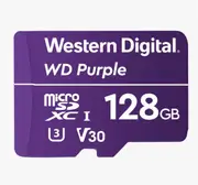 WESTERN DIGITAL Digital WD Purple 128GB MicroSDXC Card 24/7 -25C to 85C Weather Humidity Resistant for Surveillance IP Cameras mDVRs NVR Dash WDD128G1P0A