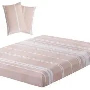 Soft Microfiber Deep Pocket Fitted Sheet Set, Print Stripes Pattern Design 3