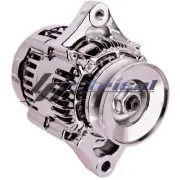 HIGH OUTPUT ALTERNATOR CHROME MINI DENSO STYLE 1 WIRE HOOKUP STREET ROD RACE 70A
