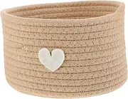SHERCHPRY Small Cotton Rope Woven Storage Basket Decorative Basket for Nursery Bedroom Living Mini for Snacks and Essentials Soft and Durable