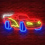 Car Neon Sign for Wall Decor Dimmable Racing Car Neon Sign Led Neon Light Neon Racing Car Sign Car Neon Lights Signs Light Up Sign for Bedroom Playroom Birthday Party Gifts