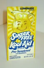 Vintage 1990's Kool Aid Sugar Free Lemonade Soft Drink Mix Unopened Tall Packet