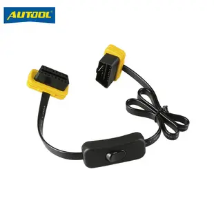 AUTOOL 汽車OBD2 ELM327延長連接線 帶開關，16針16芯接頭 車載診斷系統OBD轉接線OBD適配器連接線