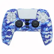 Camo Blue Shell Case for PS5 Controller Cover Protective Anti Scratch*