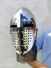 Medieval Viking Chainmail Helmet Knight Armor Helmet With Av entail X-Mass