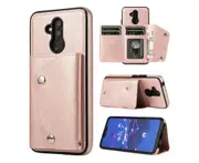 Case for Huawei Mate 20 Lite, Leather Wallet Case With Card Pockets Back Flip Shockproof Cover Case-Rose Gold