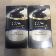 2 X OLAY Total Effects 7 in ONE Anti-Ageing Moisturiser Night 50ml Sealed