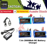 7.4v 2000mAH Li-ion Battery RC CAR Deans JST Tamiya SM Plug Charger TRUCK Tank