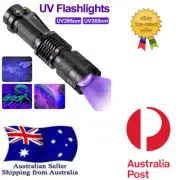 LED UV Flashlight 365/395nm Portable Mini Ultraviolet Torch Waterproof Zoom Feat