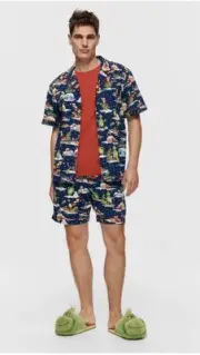 New With Box Peter Alexander Men’s The Grinch Pj Shortie Set Size XLarge RRP$129