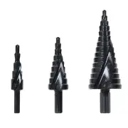 3Pcs HSS Step Drill Bit Set Large Cone Titanium Bit Set 6/8/10mm Shank