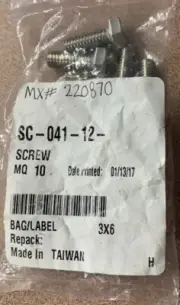 lot of 10 Vulcan SC-041-12 Hexhead Screw Vulcan SC-041-12 Hexhead Screw