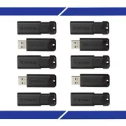 Verbatim 32GB PinStripe USB 3.0 Flash Drive, Business 10pk, Black (70902)