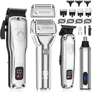 4 in 1 Hair Trimmer Set Men's Hair Trimmer Beard Trimmer Nose Ear Trimmer Professional Electric Shaver Razor Rechargeable Barber Kit Gifts for Him