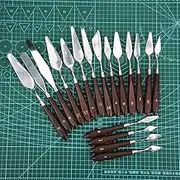 18-Piece Paint Scraper With Exquisite Wooden Handle Oil Painting Tools Art Supplies, Painting Knife Set Painting Mixing Scraper Stainless Steel Palette Knife Painting Art Scraper