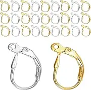 BEADNOVA Leverback Earring Hooks 80pcs French Ear Wire Lever Back Earwire for Jewelry Making Crafting (Gold and Silver)