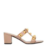 ROMAN STUD CALFSKIN SLIDE SANDAL 60 MM 35,36,37,39.5,40.5,40,36.5,35.5 Cinnamon pink