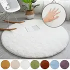 Round Floor Rug Shaggy Rug Soft Fluffy Area Carpet Bedroom Living Room Mat Home