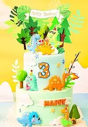 JeVenis Luxury Little Dinosaur Cake Decorations Dinosaur Cupcake Topper Little Dinosaur Cake Toppers for Birthday Baby Shower Party Supplies