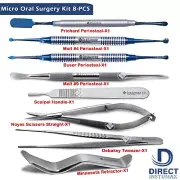 Dental Micro Oral Surgery Kit Periosteal Elevator Cheek Retractor Forceps 8-PCS