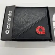 Akademiks Wallet Black Genuine Leather Billfold Card Purse Holder in a Box