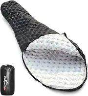 Duck Down Sleeping Bag Water- Ultralight Single Sleeping Bag for Camping Hiking Backpacking Black One Size