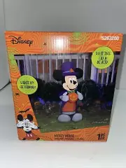 Disney Inflatables Mickey Mouse Halloween Top Hat 3.5ft Tall Pumpkin Lights Up