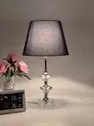 Elegant Crystal Bedside Lamp With Black /White Lampshade