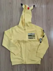 Pokemon Boys Zip Up Hoodie Electric Type Boys Size 10/12 Yellow Pikachu Hood