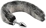 19.09"Faux Fur Anal Plush Butt Plug Sex Tail Fox Wolf Cat Anal Furry Plug Cosplay Role Play Flirting Smooth Long Sex Anal Plug Trainer Anal Stopper Toy Metal Tail Toy