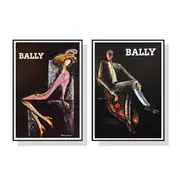 50Cmx70cm Bally Man & Woman 2 Sets Black Frame Canvas Wall Art