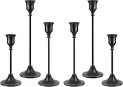 NLBTW Matte Black Candlestick Holders Set of 6, Candle Stick Taper Candle Holder, Vintage Decorative Metal Candle Holders Centerpieces for Table Mantel Festive Decorations Gifts