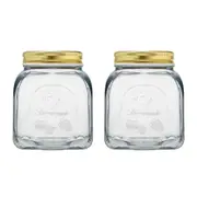 2x Pasabahce Homemade 500ml Glass Preserving Jar w/ Lid Kitchen Container Clear