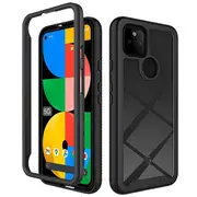 For Google Pixel 5A 5G Military Grade Shockproof Clear Heavy Duty Case Bumper Drop Protection Tough Cover (Black)