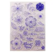 Flower Leaf Transparent Clear Silicone Stamp Seal DIY Scrapbook Rubber Stencil Embossing Diary Decoration Office School Supplies