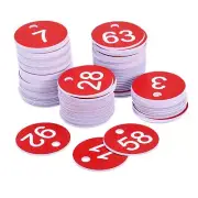 100PCS Round 1-100 Number Tag Key Tag Acrylic Engraved Red, Pack of