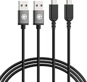 Geekria USB Charging Cable Compatible with Nintendo New 3DS XL/3DS/2DS XL, DSi, DSi XL Charger, Replacement Power Charging Cord (4ft / 120cm 2 Pack)