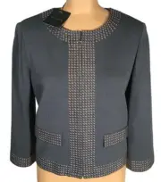 NWT ST. JOHN Knits Flint Santana Knit Sequined Topper Jacket Blazer sz 10 $1395