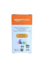 Amazon Basics Wifi Smart LED Light Bulb A19 60W 800lm Color Changing for Alexa