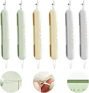 6 Pack Retractable 2 in 1 Needle Threaders Seam Ripper, Hand Sewing Needle Threader and Seam Ripper, Embroidery Threading and Stitch Remover Tool for Elderly Knitting Quilting (3 Colors)