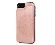 C51 Rose Gold Smartphone Mandala Embossed Protective Case for iPhone 14 Pro Max 6.7 inch