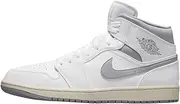 [Nike] Air Jordan 1 Mid, Men's Gymnastics Shoes, Stealth White, 9 AU