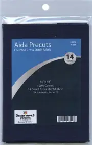 Design Works Gold Quality Aida 14 Count 15"X18"-Navy