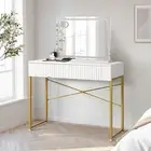 Oikiture Dressing Table Bluetooth Makeup Mirror 80x62cm Crystal Vanity Mirrors